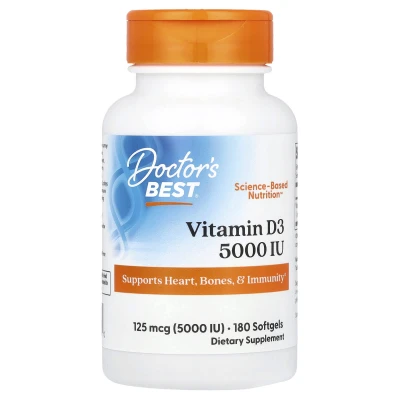Doctor's Best - Vitamin D3 125 mcg (5000 IU) 180 Softgel