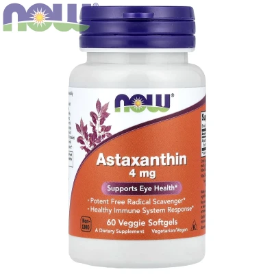 NOW Foods Astaxanthin 4mg Supports Eye Health 60 Veggie Softgels