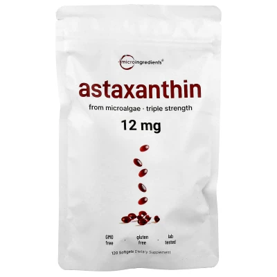 Micro Ingredients Astaxanthin 12mg Per Serving 120 Softgels