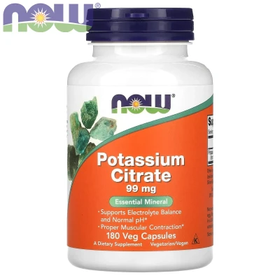 Now Foods Potassium Citrate 99mg Essential Health 180 Veg Capsules