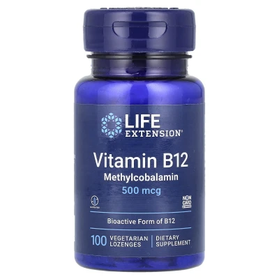 Life Extension - Vitamin B12 | Methylcobalamin | 500 mcg | 100 Vegetarian Pastilles