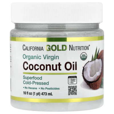California Gold Nutrition Superfoods Cold Pressed Organic Virgin Coconut Oil 16 fl oz (473ml)