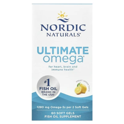Nordic Naturals - Ultimate Omega | Lemon | 60 Soft Gels (640 mg per Soft Gel)