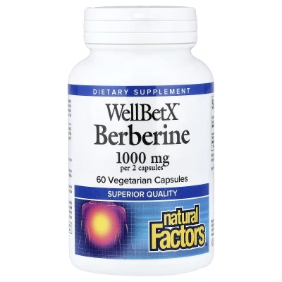 Natural Factors - WellBetX® Berberine | 500 mg | 60 Vegetarian Capsules