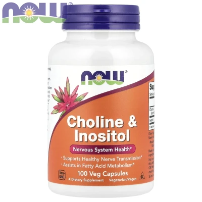 NOW Foods Choline & Inositol Nervous System Health 100 Veg Capsules