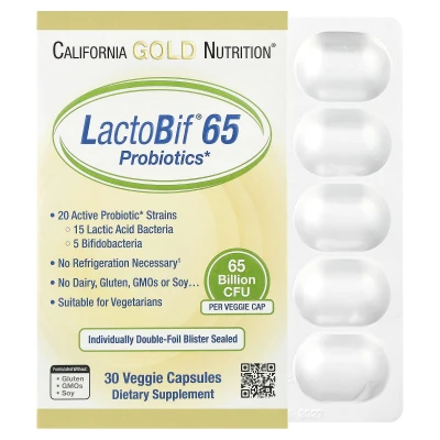 California Gold Nutrition - LactoBif® 65 Probiotics | 30 Veggie Capsules