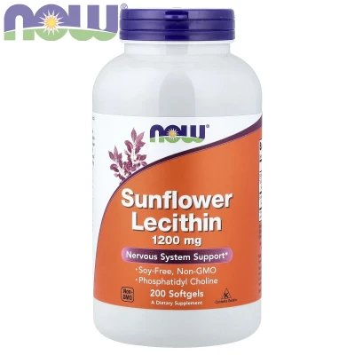 NOW Foods Sunflower Lecithin 1200mg Nervous System Support 200 Capsules
