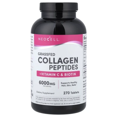 NeoCell Grass-fed Collagen Peptides + Vitamin C & Biotin 6000Mg Per Serving 270 Tablets