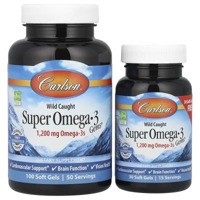 Carlson - Wild Caught Super Omega-3 Gems® | 50 + 15 Soft Gels