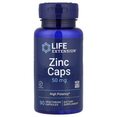 Life Extension - Zinc Caps | High Potency | 50 mg | 90 Vegetarian Capsules