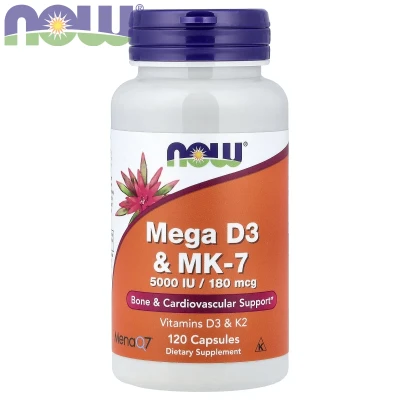 NOW Foods - Mega D3 & MK-7 | 120 Capsules