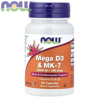 NOW Foods - Mega D3 & MK-7 | 60 Capsules