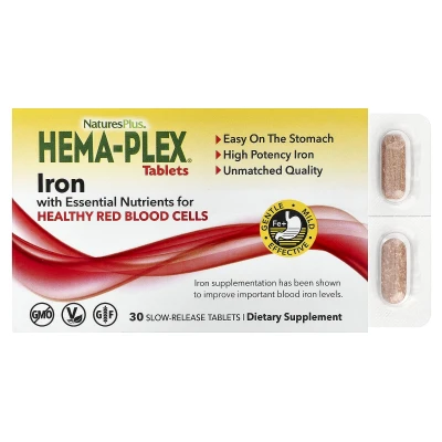 NaturesPlus Hema-Plex Iron 30 Slow-Release Tablets