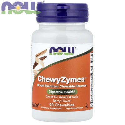 NOW Foods ChewyZymes Natural Berry Flavour Digestive Health 90 Chewables