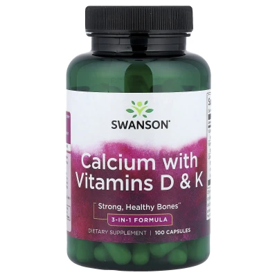 Swanson - Calcium with Vitamins D & K | 100 Capsules
