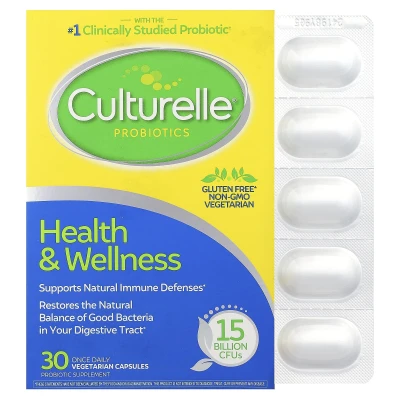 Culturelle - Probiotics | Health & Wellbeing | 50 mg (15 Billion CFUs) | 30 Vegetarian Capsules