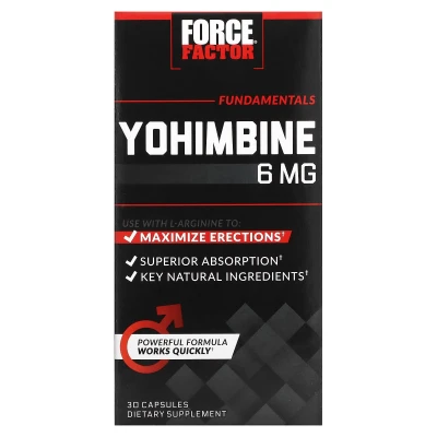 Force Factor Yohimbine 6mg Powerful Formula 30 Capsules