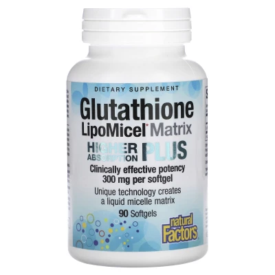 Natural Factors Glutathione LipoMicel Matrix 300mg 90 Soft Gel Capsules