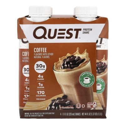 Quest Nutrition - Protein Shake | Coffee | 4 Shakes | 11 fl oz (325 ml) Each
