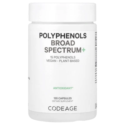 Codeage Polyphenols Broad Spectrum+ 15 Polyphenols Vegan-Plant-Based Beyond Vitamins 120 Capsules