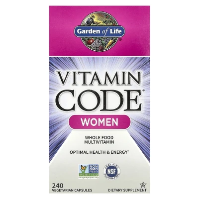 Garden of Life Vitamin Code Whole Food Multivitamin Women 240 Vegetarian Capsules