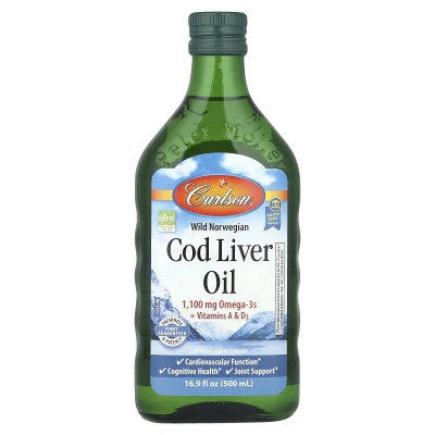 Carlson - Wild Norwegian Cod Liver Oil | 16.9 fl oz (500 ml)
