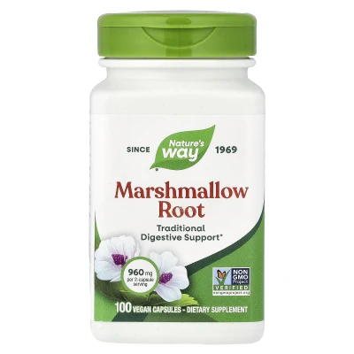 Nature's Way Marshmallow Root Traditional Digestive Support 960mg 100 Vegan Capsules