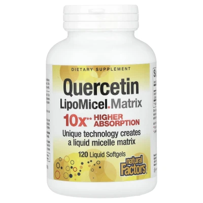 Natural Factors - Quercetin LipoMicel Matrix | 250 mg | 120 Liquid Softgels