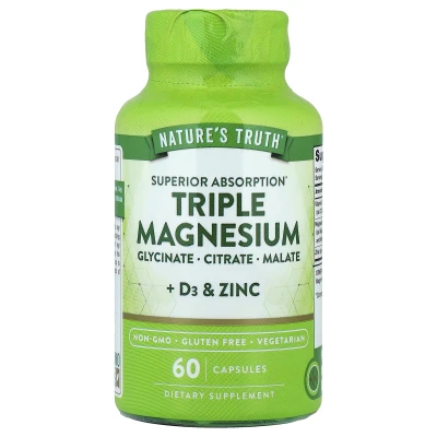 Nature's Truth - Triple Magnesium + D3 & Zinc | 60 Capsules