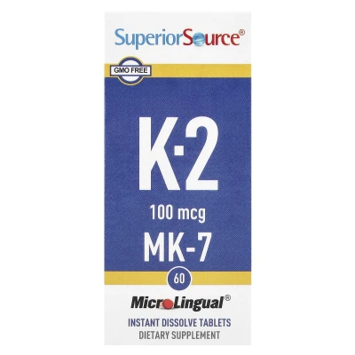 Superior Source - Vitamin K-2 | 100 mcg | 60 MicroLingual® Instant Dissolve Tablets