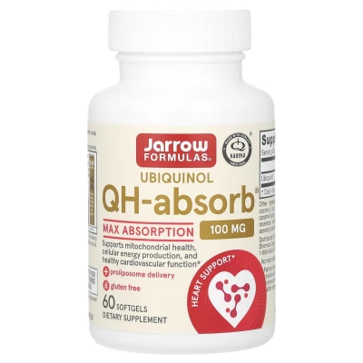 Jarrow Formulas - Ubiquinol QH-Absorb | Max Absorption | 100 mg | 60 Softgels