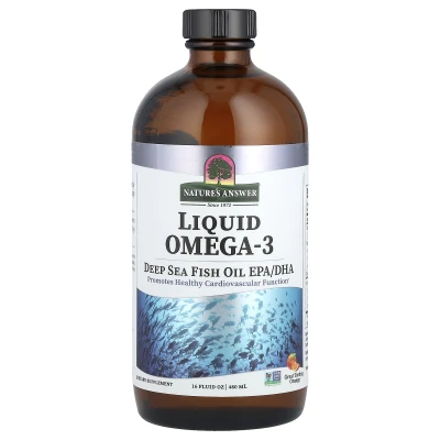 Nature's Answer - Liquid Omega-3 | Deep Sea Fish Oil EPA/DHA | Orange | 16 fl oz (480 ml)