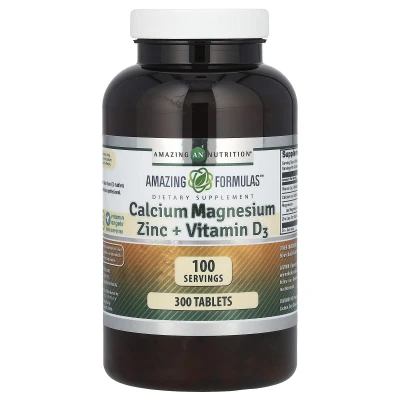 Amazing Nutrition - Amazing Formulas | Calcium Magnesium Zinc + Vitamin D3 | 300 Tablets