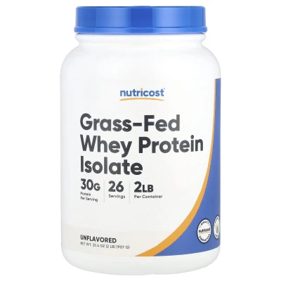 Nutricost - Grass-Fed Whey Protein Isolate | Unflavoured | 2 lb (907 g)