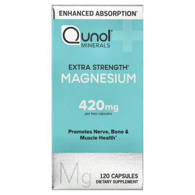Qunol - Magnesium | 120 Capsules (210 mg per Capsule)