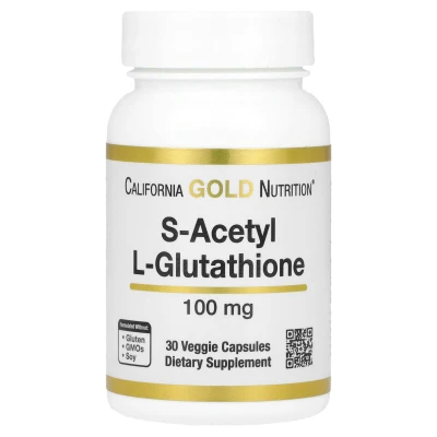 California Gold Nutrition - S-Acetyl L-Glutathione | 100 mg | 30 Veggie Capsules
