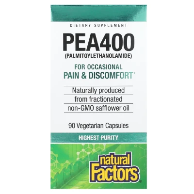 Natural Factors - PEA400 | (Palmitoylethanolamide) | 400 mg | 90 Vegetarian Capsules