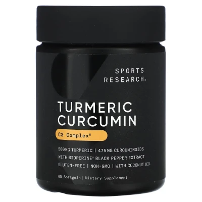 Sports Research - Turmeric Curcumin | 500 mg | 60 Softgels