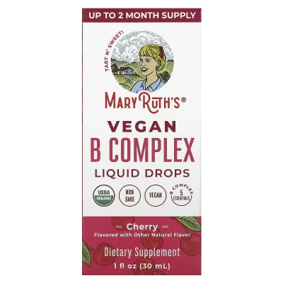 MaryRuth's - Vegan B Complex Liquid Drops | Cherry | 1 fl oz (30 ml)