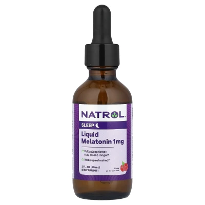 Natrol - Liquid Melatonin | Berry | 1 mg | 2 fl oz (60 ml)
