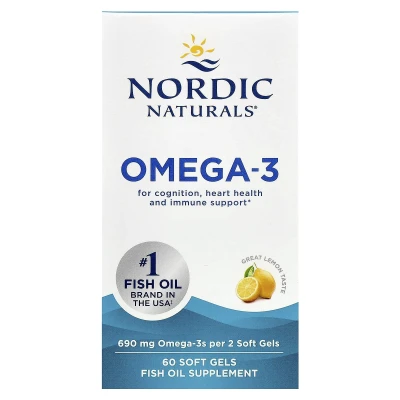 Nordic Naturals Omega-3 Great Lemon 60 Soft Gels (345 mg per Soft Gel)