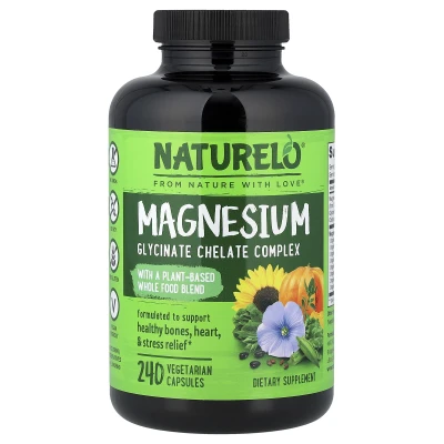 NATURELO - Magnesium Glycinate Chelate Complex | 240 Vegetarian Capsules