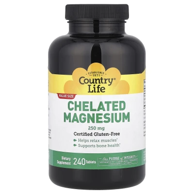 Country Life - Chelated Magnesium | 250 mg | 240 Tablets