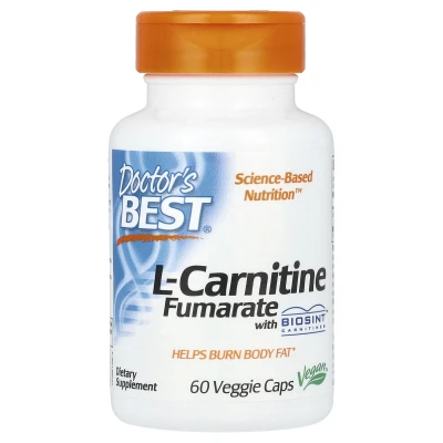 Doctor's Best - L-Carnitine Fumarate with Biosint Carnitine | 60 Veggie Caps (500 mg per Veggie Cap)