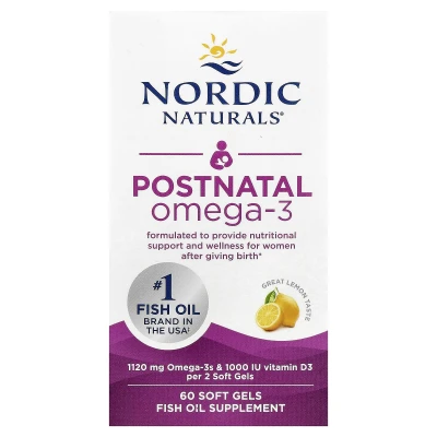Nordic Naturals - Postnatal Omega-3 | Lemon | 60 Soft Gels