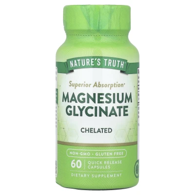 Nature's Truth - Magnesium Glycinate | Chelated | 60 Quick Release Capsules (100 mg per Capsule)