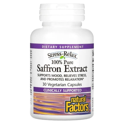 Natural Factors - Stress-Relax | 100% Pure Saffron Extract | 30 Vegetarian Capsules