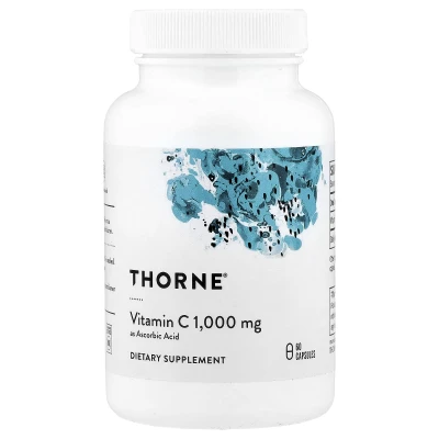 Thorne - Vitamin C as Ascorbic Acid | 60 Capsules (1 g per Capsule)