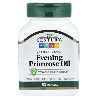 21st Century - Evening Primrose Oil | Standardized | 60 Capsules (500 mg per Capsule)