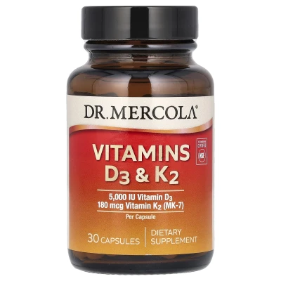 Dr. Mercola - Vitamins D3 & K2 | 30 Capsules